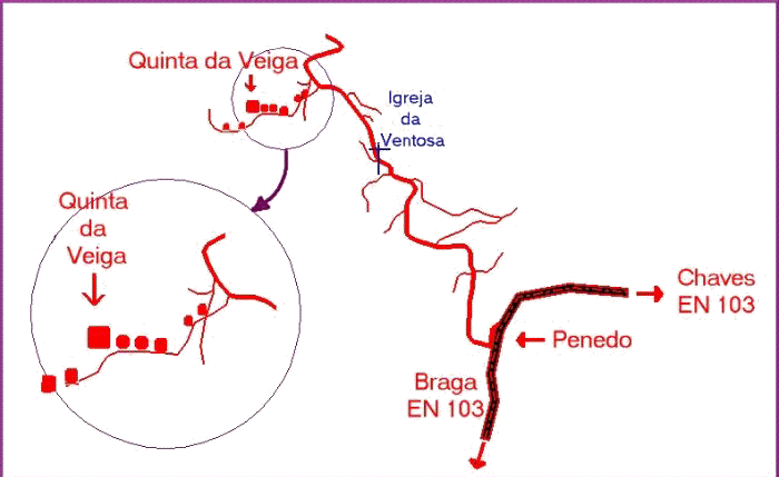 Mapa da freguesia da Ventosa